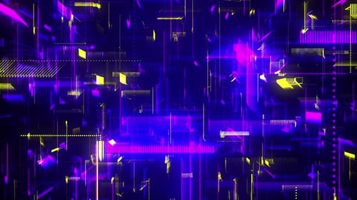 Futuristic Cybernetic Data Flow Grid Motion Background