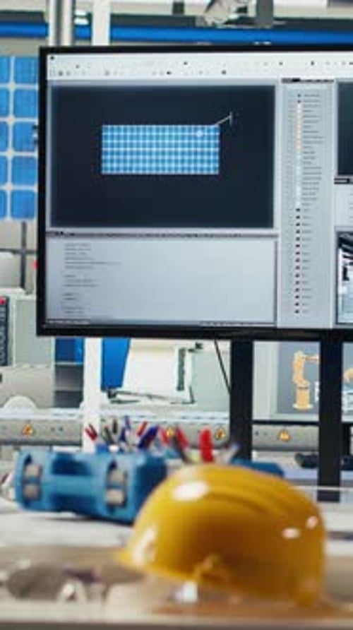 Vertikale Videoanzeige in leeren Photovoltaikfabriken zur Überwachung der Systemleistung