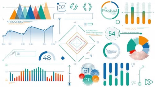 Set of Animated Charts and Infographic Elements