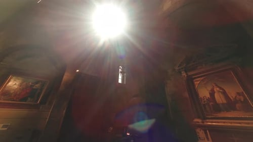 Celestial Beams Enter Through a Church Window