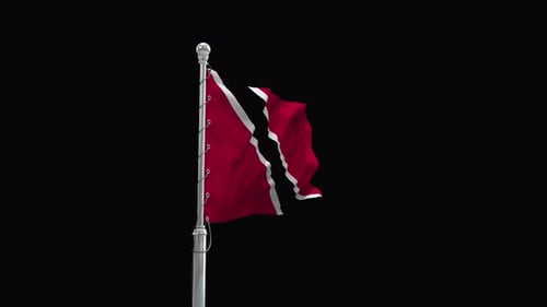 Realistic Trinidad and Tobago Flag Waving Animation