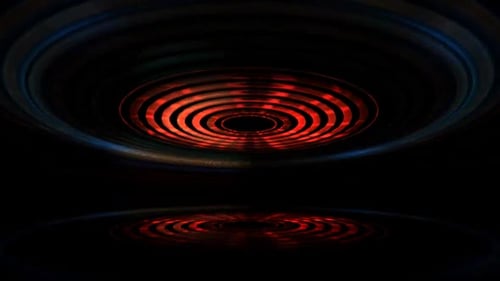 Looping Concentric Neon Circles Light Tunnel Background