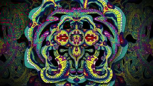 Vibrant Psychedelic Ornamental Pattern Loop Background