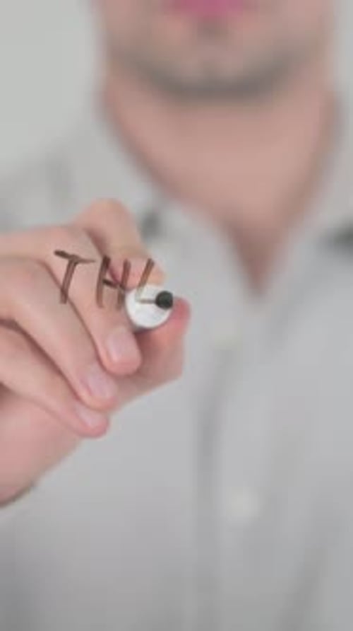 Writing Theme Design On Glass Surface with Marker