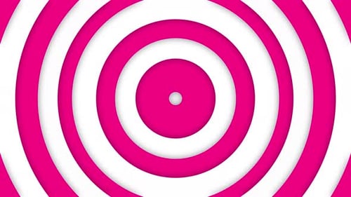 Abstract Pink and White Expanding Concentric Circles Background Loop