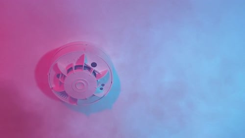Smoke Detector on Ceiling with Smoke