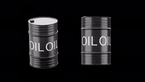 Animated Rotating 3D Oil Barrels Loop