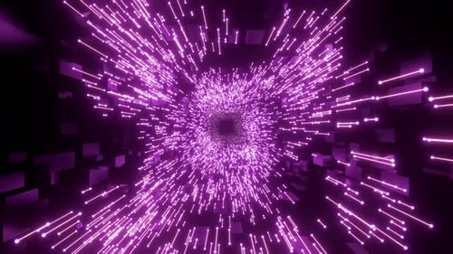 Raios de néon brilhantes em movimento com o loop 3D Speed of Light