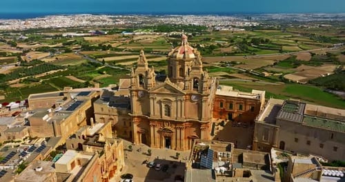 Aerial View of Mdina A Beautiful Historic City with Centuries of History and Stunning Views of Malta