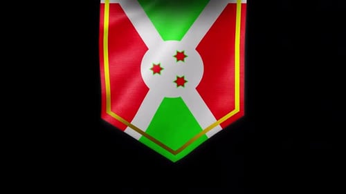Waving Burundi National Flag Animated Banner Loop