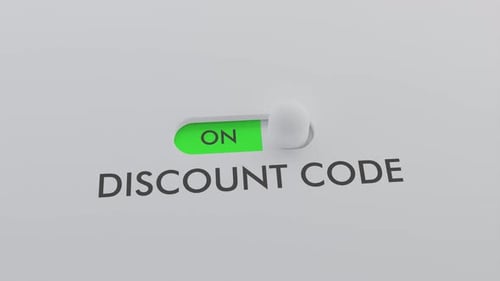 Switching on the DISCOUNT CODE switch
