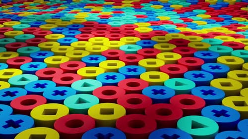 Patrón de cilindros coloridos - Diseño 3D abstracto