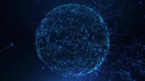 Abstract Global Tech Network Sphere Animation