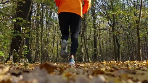 Man Running at Autumn Park