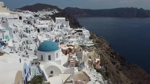 Aerial View of Oia, Santorini, Greece