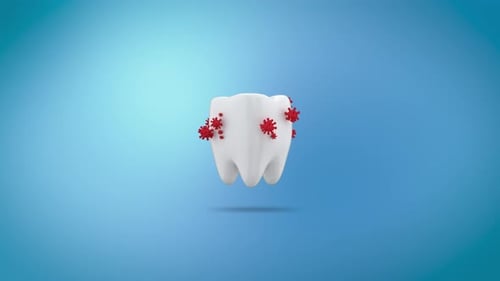 3D Concept Animation of a Tooth and Bacteria