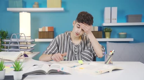 The student who studies at home is depressed.