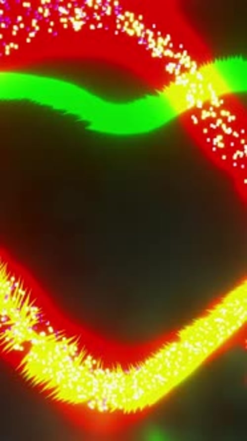 Animated colorful heart with many particles. Endless background animation for DJ. VJ loop