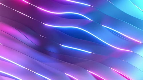 Abstract Neon Wave Lines Looping Background Animation