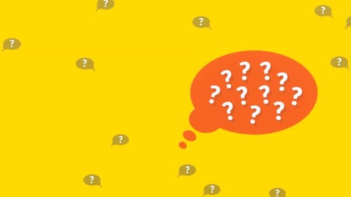 Animated Question Marks in Thought Bubble Loop