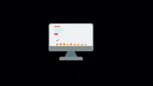 Flat Design Data Analytics and Server Technology Animation