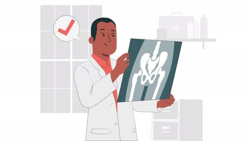 Arzt analysiert Röntgenanimation 4k