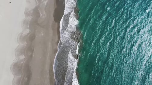 Tropical paradise secluded serene, sandy beach with beautiful waves.