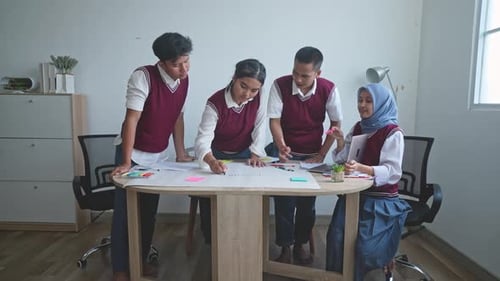 High School Students Working Together