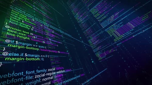 Futuristic Digital Code Stream Background Animation
