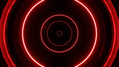 Red And Orange Movement Inside A Reactor With Pulsating Neon Energy Background Vj Loop In 4K