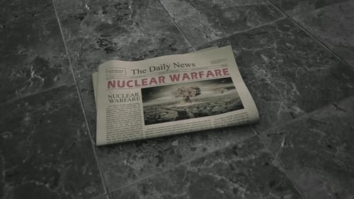 Animated Newspaper Headline Reveal: Nuclear Warfare News