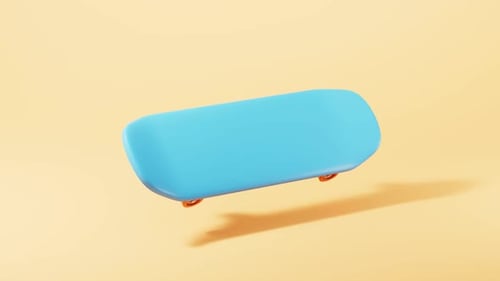 Modern Animated 3D Skateboard Graphic