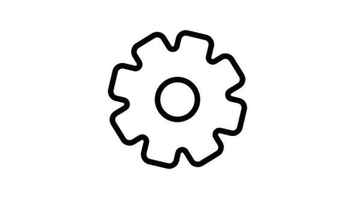 Animiertes Symbol für die Zahnradeinstellungen — Minimalistische Linienbewegung