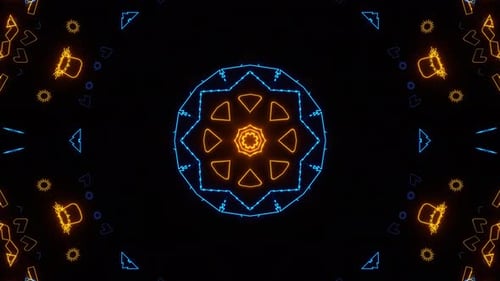 Vibrant Abstract Neon Kaleidoscope Lines Background