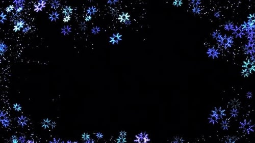 Animated Sparkling Snowflakes and Glitter Festive Frame