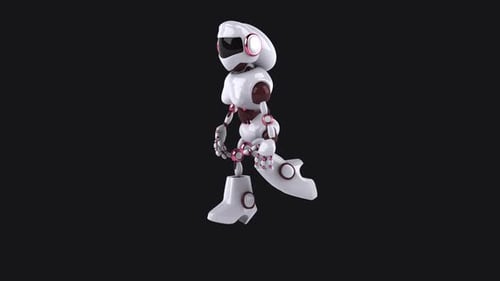 Fun 3D cartoon robot dancing (with alpha channel included)