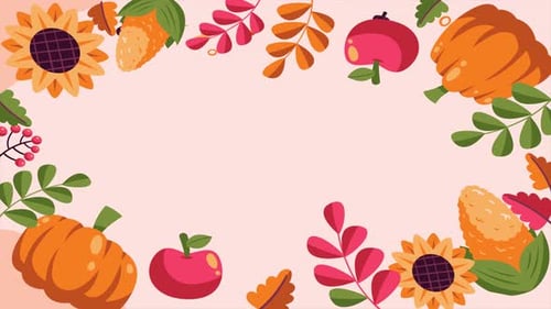 Animated Autumn Harvest Decorative Frame Reveal