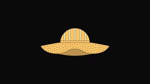 Waving Straw Hat Icon Animation
