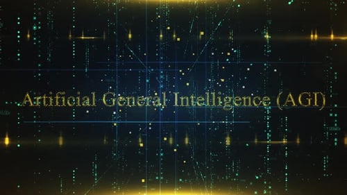 Artificial General Intelligence (Agi) Word On Technology Background
