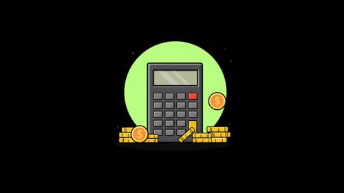 Animated Financial Calculator with Growing Money Icons