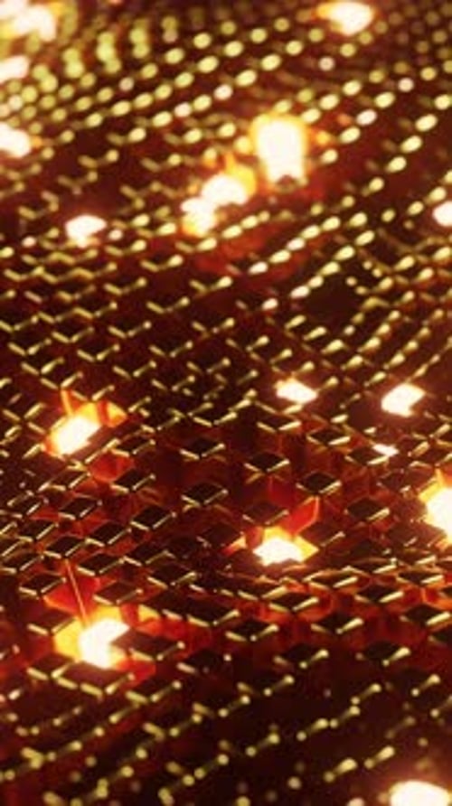 Seamless Gold Rectangular Tiles Vertical Wave Loop - Abstract 3D Metallic Background. 3D rendering