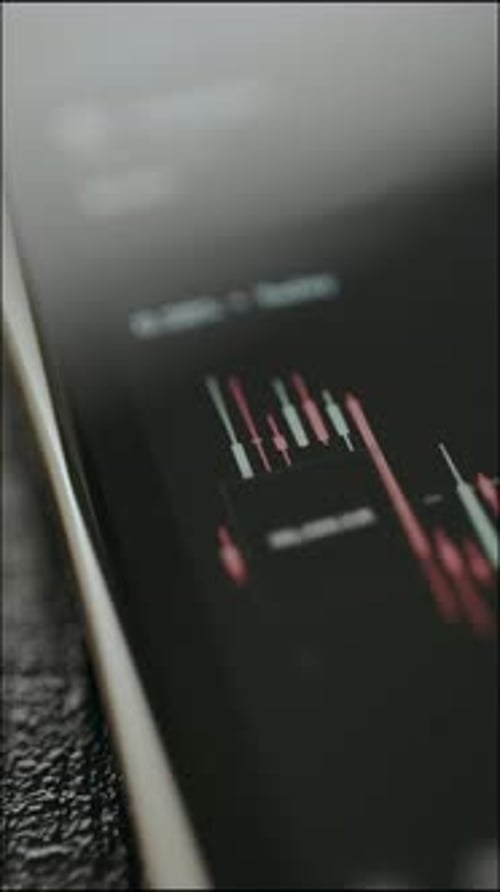 Stock market trending data on digital device display