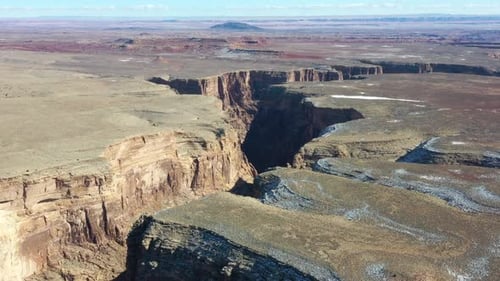 Canyon Desert Mountain Landscape In Utah - aerial drone shot