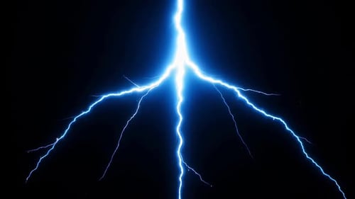 Dynamic Blue Lightning Strike Electricity Animation
