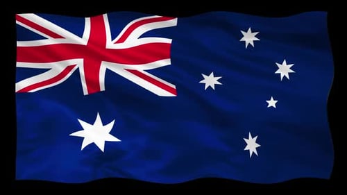 Waving Australian Flag Loop Animation