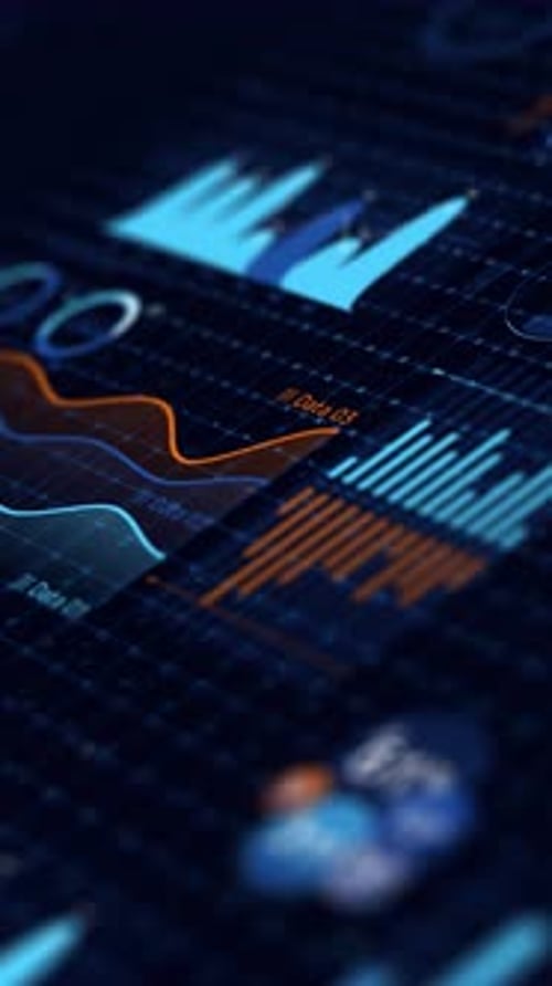Moving Array of Stock Market Abstract Infographics