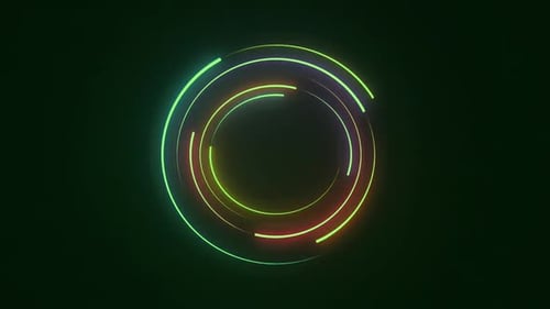 Glowing Geometric Circles Loader Loop Animation