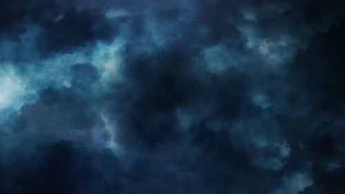 Blitze und Wolken über stürmischem Himmel