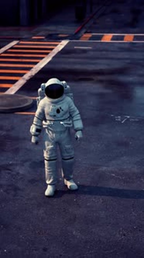 Lonely Astronaut in Deserted City