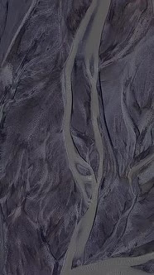 Aerial View of Glacier River in Iceland